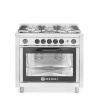 Gasfornuis - 5 pits met elektrische oven, HENDI, Kitchen Line, Zilver, 230V/2900W, 14,3kW, 900x653x(H)900mm
