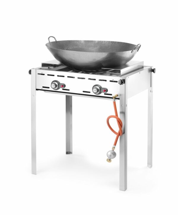 Green Fire met 2 branders, HENDI, Profi Line, Geëmailleerde gietijzeren bakplaat en rooster GN 1/1, 11,6kW, 740x615x(H)825mm - Afbeelding 6