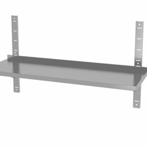 Verstelbare enkele wandplank met 2 beugels - Hendi