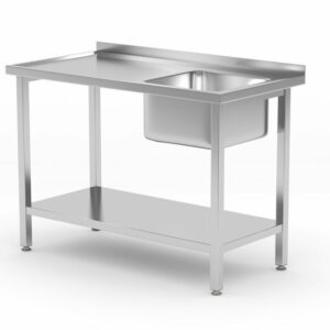 Spoeltafel met legplank, met bouten - Hendi