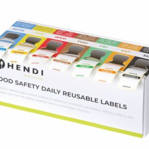 Set herbruikbare voedselveiligheidsstickers met dispenser - Hendi
